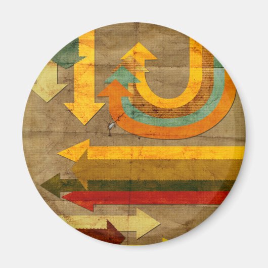 アンティーククールカラフルな矢印の形状オールド紙 マグネット (正面)