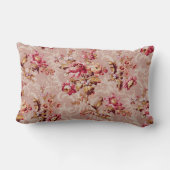アンティーククールダマスク花柄ピンクヴィンテージ ランバークッション (裏面)