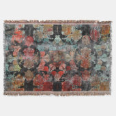 アンティークグランジヴィンテージオールドハンドメイドウールカーペットシー スローブランケット (正面)