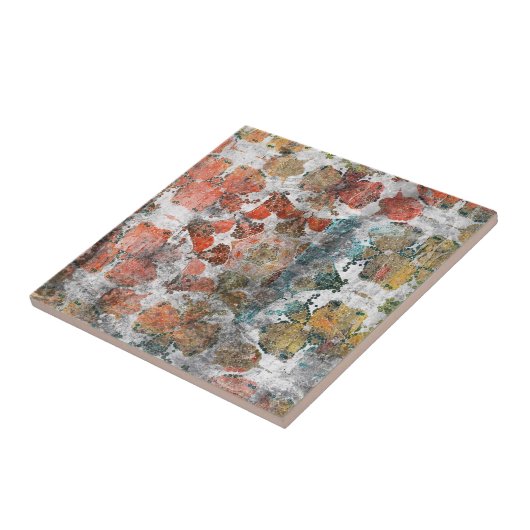 アンティークグランジヴィンテージオールドハンドメイドウールカーペットシー タイル (側面)