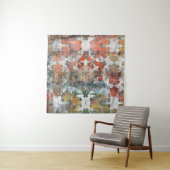 アンティークグランジヴィンテージオールドハンドメイドウールカーペットシー タペストリー (インサイチュ(横))