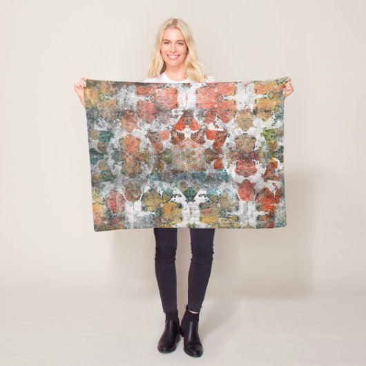 アンティークグランジヴィンテージオールドハンドメイドウールカーペットシー フリースブランケット (インサイチュ)