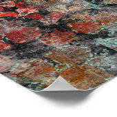 アンティークグランジヴィンテージオールドハンドメイドウールカーペットシー ポスター (角)