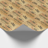 アンティークグランジ誕生日 | 50誕生日 ラッピングペーパー (角)