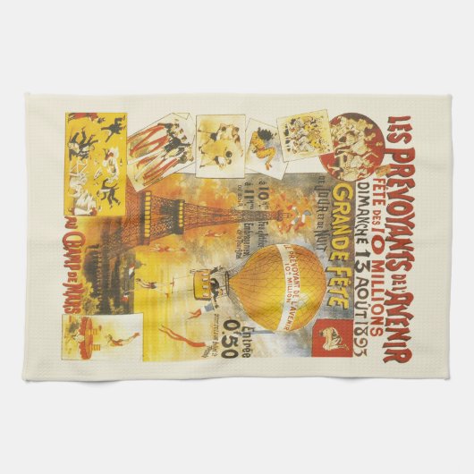 アンティークグランドフェートフェアポスター キッチンタオル (横)