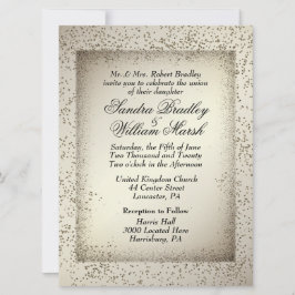 アンティークグリッター結婚式招待状 招待状