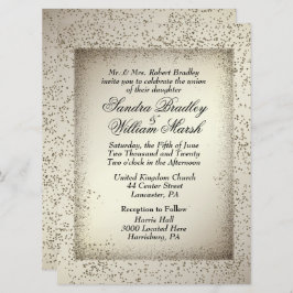 アンティークグリッター結婚式招待状 招待状
