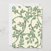 アンティークグリーンイングリッシュアイ結婚ビーズ 招待状 (裏面)