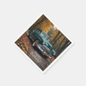 アンティークグリーンカー スタンダードカクテルナプキン (角)