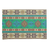 アンティークグリーントルコキリムカーペットラグ 枕カバー (正面右)