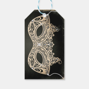 アンティークグリーンパールマスカレードマスク 16歳の誕生日パーティー ギフトタグ