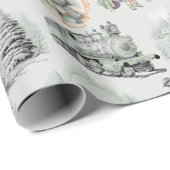 アンティークグリーンビクトリアンクリスマスラッピング紙 ラッピングペーパー (ロールコーナー)