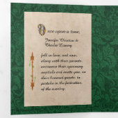 アンティークグリーンブックおとぎ結婚話の写真 三つ折り招待状 (内部最初)