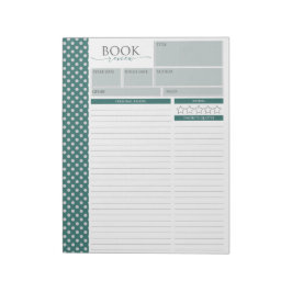 アンティークグリーン読のレビューページメモ帳 ノートパッド