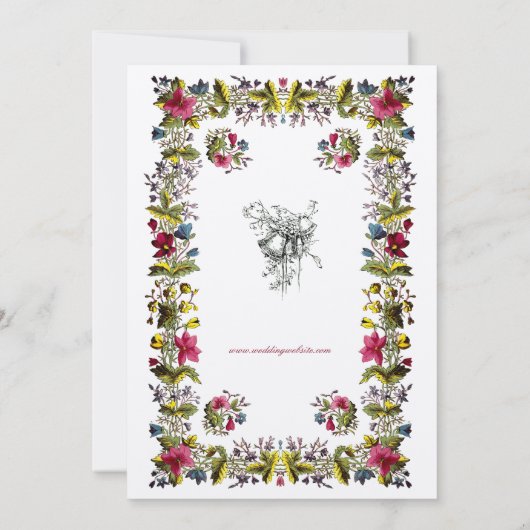 アンティークグルジア時代縁どフローラ結婚ズ 招待状 (裏面)