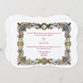 アンティークグルジア縁どエラ結婚ス 招待状 (正面/裏面)