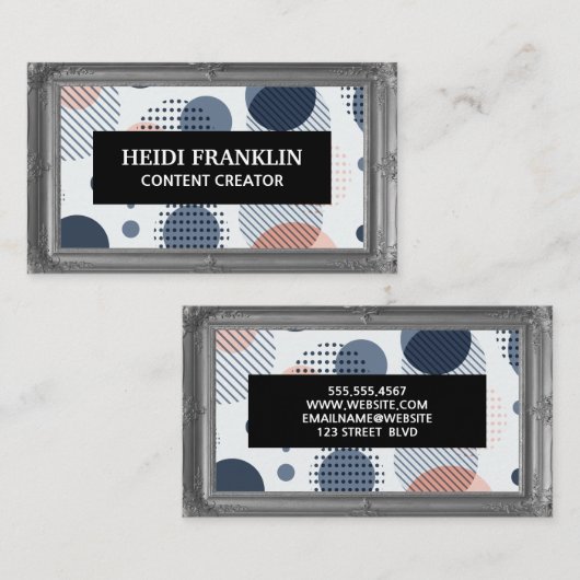 アンティークグレーフレーム |抽象芸術の背景 名刺 (正面/裏面)