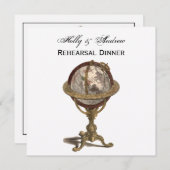 アンティークグローブホワイトBG SQリハーサルDin 招待状 (正面/裏面)