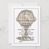 アンティークグローブホワイトBG V ブライダルシャワー 招待状 (裏面)