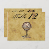 アンティークグローブ動揺して、BGテーブル番号 ポストカード (正面/裏面)