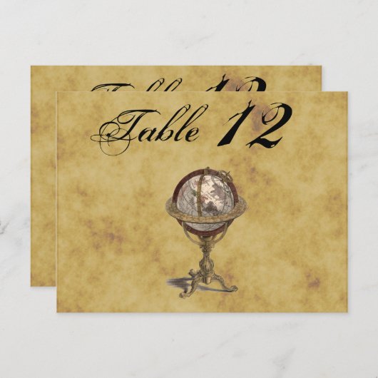 アンティークグローブ動揺して、BGテーブル番号 ポストカード (正面/裏面)