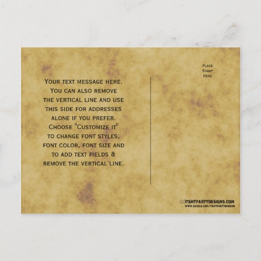 アンティークグローブ動揺して、BG日付の保存 案内ポストカード (裏面)