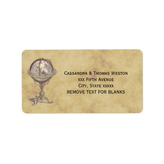 アンティークグローブ動揺して、BG #2アドレス ラベル (正面)