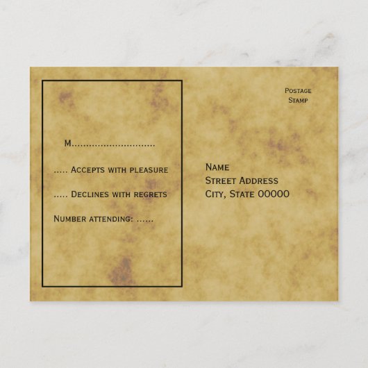 アンティークグローブ動揺して、BG RSVP インビテーションポストカード (裏面)