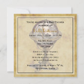 アンティークグローブ動揺して、BG SQベビーシャワー 招待状 (裏面)