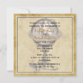 アンティークグローブ動揺して、BG SQ婚約 招待状 (裏面)