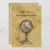 アンティークグローブ動揺して、BG Vバチェロレッテ 招待状 (正面/裏面)