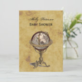 アンティークグローブ動揺して、BG Vベビーシャワー 招待状 (スタンド正面)