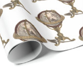 アンティークグローブ、ホワイトBGラッピング紙 ラッピングペーパー (ロールコーナー)