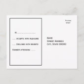 アンティークグローブ、ホワイトBG RSVP インビテーションポストカード (裏面)