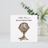 アンティークグローブ、ホワイトBG SQバチェロレッテ 招待状 (スタンド正面)