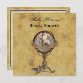 アンティークグ動揺してローブBG SQブライダルシャワー 招待状 (正面/裏面)