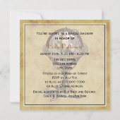 アンティークグ動揺してローブBG SQブライダルシャワー 招待状 (裏面)