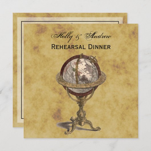 アンティークグ動揺してローブBG SQリハーサルDin 招待状 (正面/裏面)