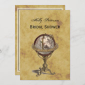 アンティークグ動揺してローブBG Vブライダルシャワー 招待状 (正面/裏面)