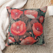 アンティークケシ模様 クッション (ブランケット)