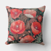 アンティークケシ模様 クッション (正面)