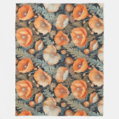 アンティークケシ模様 フリースブランケット (正面)