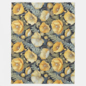 アンティークケシ模様 フリースブランケット (正面)