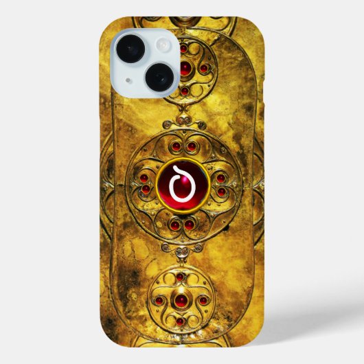 アンティークケルト戦士シールドルビージェムモノグラム Case-Mate iPhoneケース (裏面)