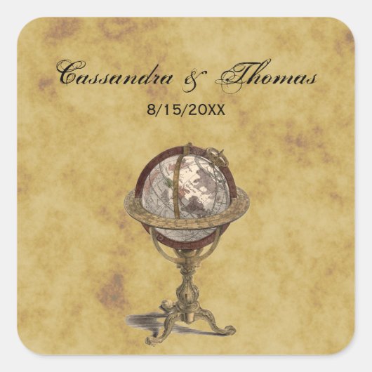 アンティークケレストグローブ動揺してBG封筒用シール スクエアシール (正面)