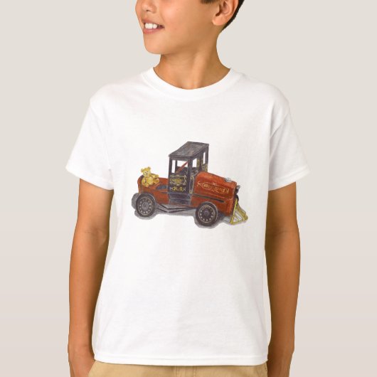 アンティークケーシージョーンズのペダル車とベアアート Tシャツ (正面)