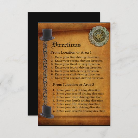 アンティークゲイ結婚のカスタム運転指示カード 招待状 (正面/裏面)
