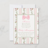 アンティークコケビクトリアンットボウフローラベビーシャワー 出欠カード (裏面)