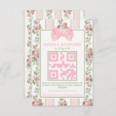アンティークコケビクトリアンットボウフローラベビーシャワー 出欠カード (正面/裏面)