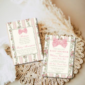 アンティークコケビクトリアンットボウフローラベビーシャワー 招待状